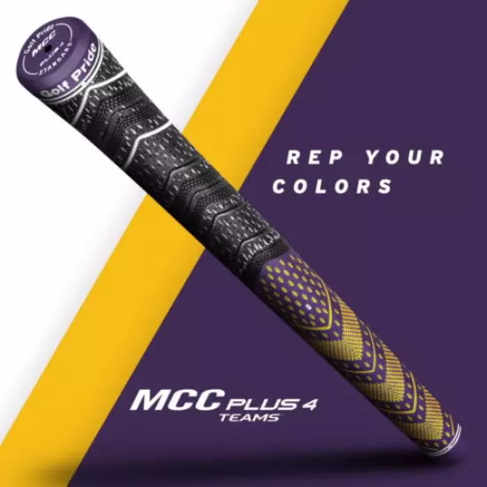 Golf Pride Authentic MCC PLUS 4 Teams MIDSIZE SWING CLUB GRIP PURPLE/YELLOW NEW