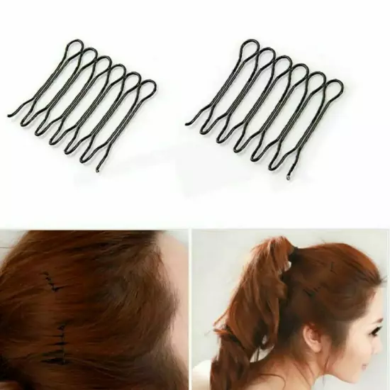 U Shaped Bun Hair Pin Clip Grips Brown Wavy Salon Invisible 2024 Hai U4P5