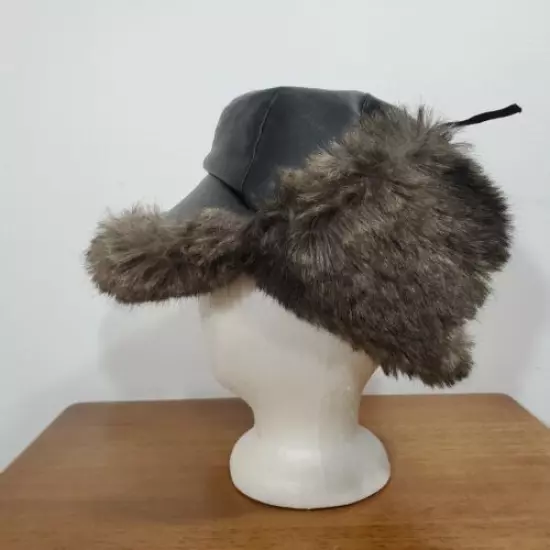 Vtg Fredrikson Finland Faux Fur Earflap Hunting Trapper Bomber Winter Hat Cap 