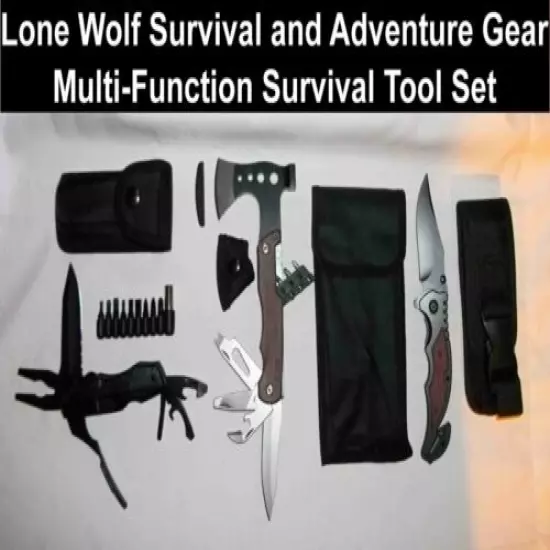 Multi-Functional Survival/Camping/Hunting 3 Piece Tool Set with 30+ Tools 