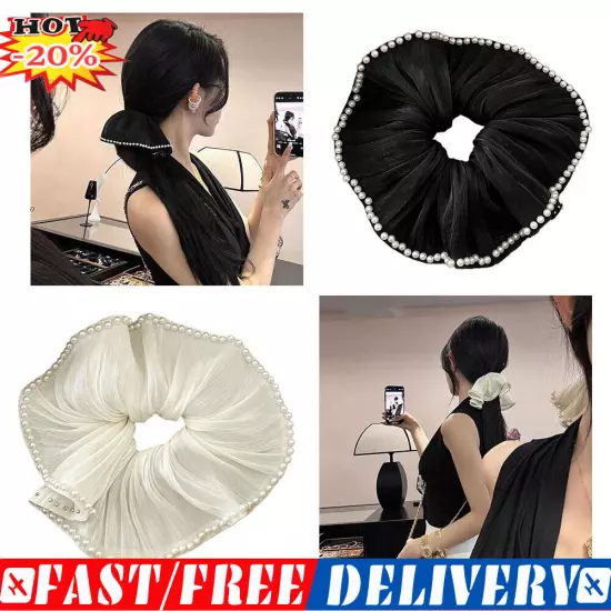 Elastic Hair Scrunchie Black / White Head Rope Hair Accessories For Women O8F ο^