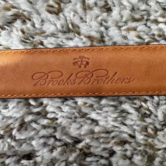 Brooks Brothers Brown Silver Made in Italy Genuine Leather Belt 36W