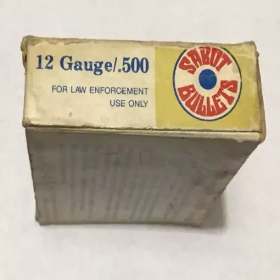 Rare Vintage Box BRI 12 Gauge/.500 Sabot Bullets (BOX ONLY)