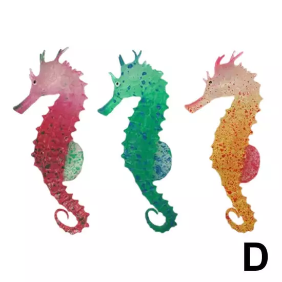 Floating jelly Seahorse Glow Effect Aquarium Fish Tank Ornament Decoration~ I3S9