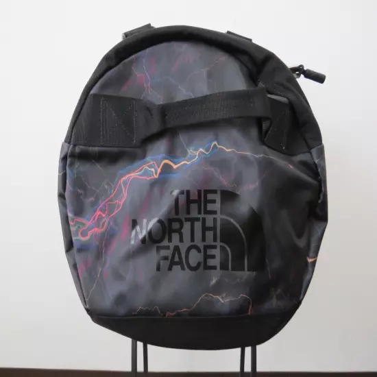 The North Face Base Camp Duffel Packable Travel Backpack Black Trail Glow Print