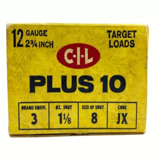 1960s CIL Plus 10 Target Loads 12 Ga EMPTY Ammo Box 5697-LX