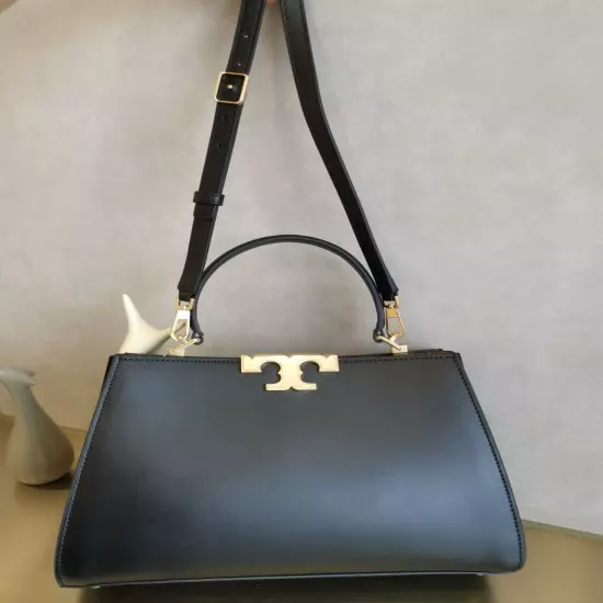 Tory Burch Eleanor Satchel Handbag Shoulder Bag Black Leather Outlet Products