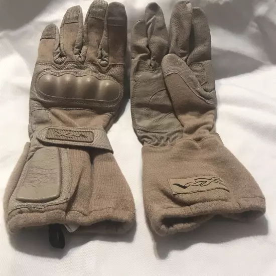 New Wiley-X TAG-1 Tan Combat Assault Gloves With Kevlar Knuckles *mocinc.1982*