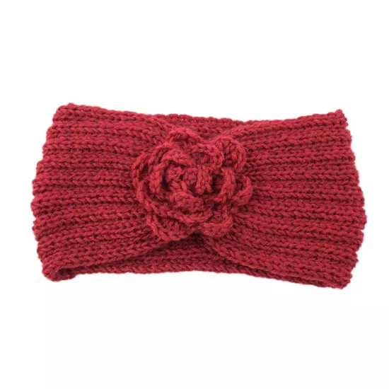 Women's Camellia Knitted Headband Stretch Hair band Head Wrap Soft Ear Warmers