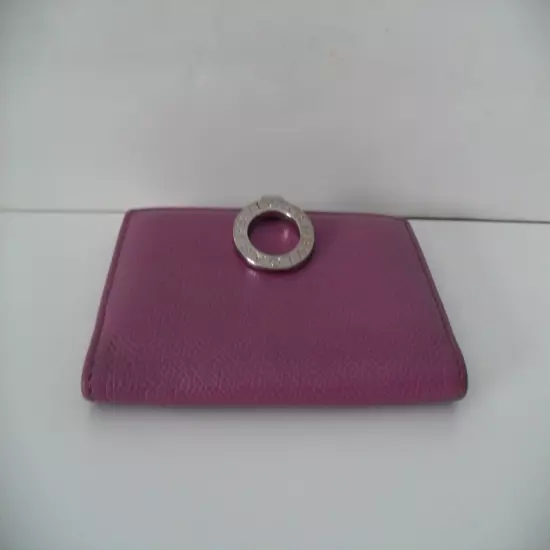 BVLGARI Card Wallet Stunning Purple Italian Calf Leather Business Card Exc Cond