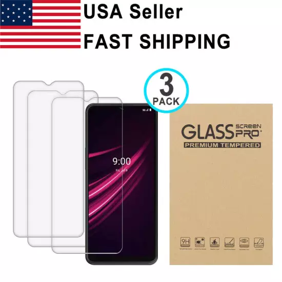 3PK Tempered Glass Screen Protector For T-Mobile Revvl 4 4+ 5G V+ 6 6X Pro 5G