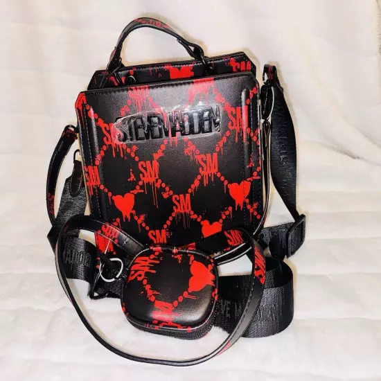 Steve Madden Bevelyn Satchel Halloween Limited Editon Bloody Hearts Red & Black