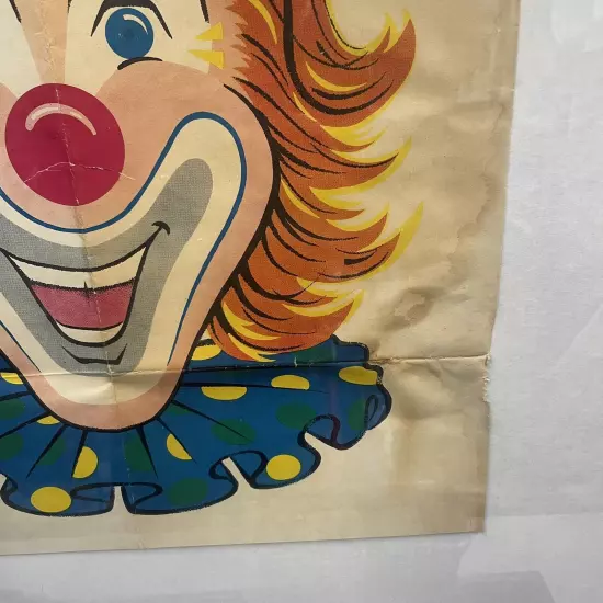 BEISTLE Pin The Nose On The Clown Party Game Birthday 16.5 x 18 Poster Vtg 1989