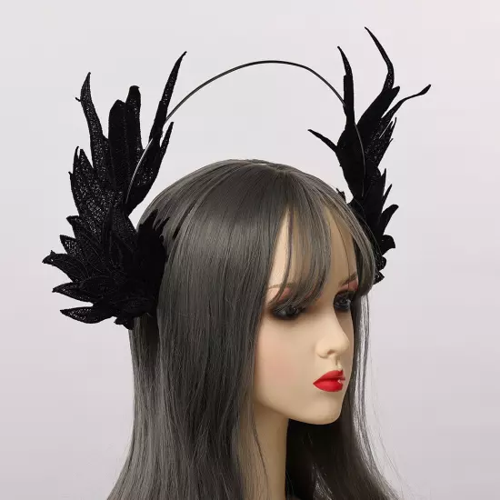 Women's Angel Style Headband With Feather Costume Headpiece 2 Colors