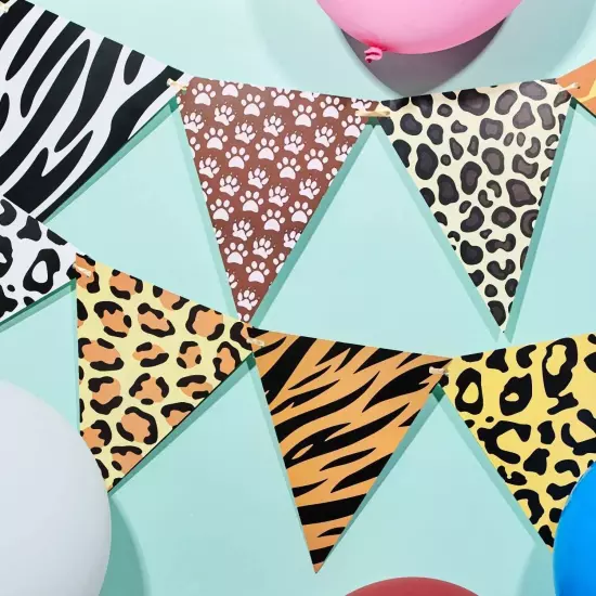 Jungle Safari Banner Animal Themed Bunting Banner Birthday Anniversary Flags