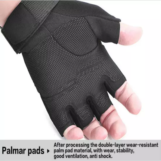 Fingerless Half-Finger Tactical Gloves Motorcycle Driving Gloves Riding Gloves