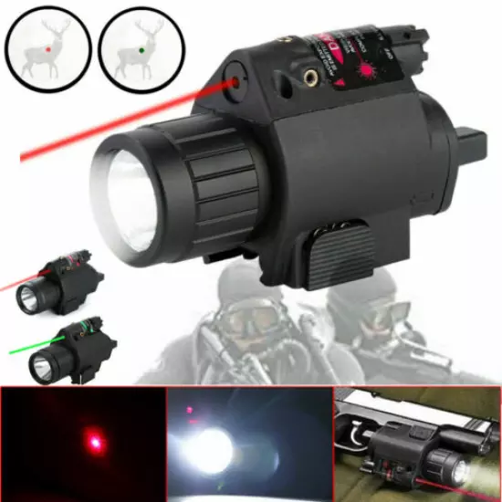 Combo LED Flashlight Green/Red Laser Sight For Pistol/gun Handgun 20mm Rail