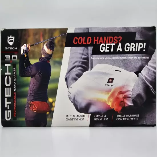 G-Tech Re-Chargeable Heated Sports Golf Hand Warmer Pouch 3M insulated Black