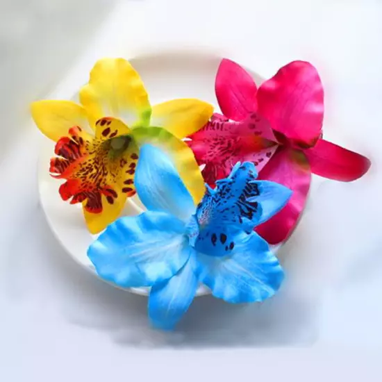 Womens Orchid Flower Wedding Bridal Hair Clip Hairpin Brooch Pin Party Barrette✔