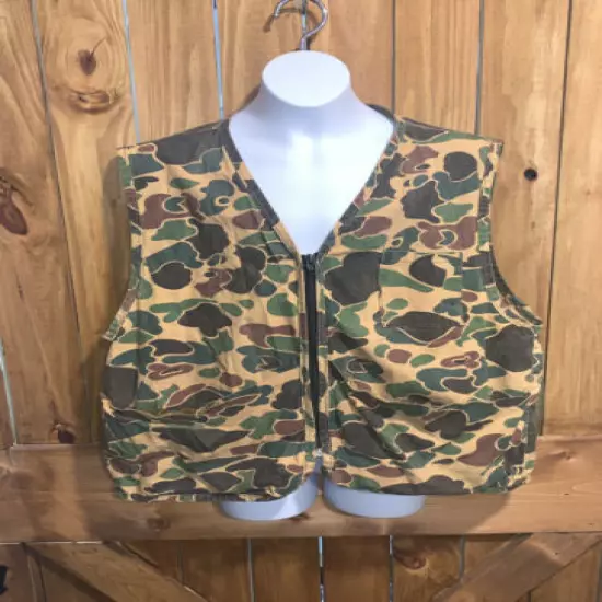 Vintage ~ Saftbak ~ Bird Hunting Vest Duck Camo ~ Large