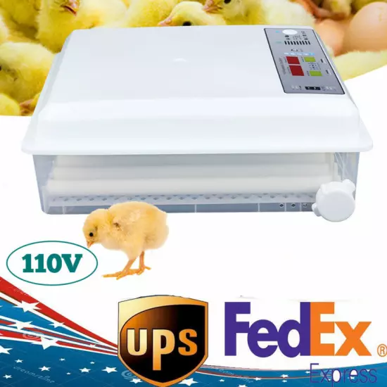 Egg Incubator 64 Eggs Fully Digital Automatic Hatcher Fit Hatching Chicken Farm 