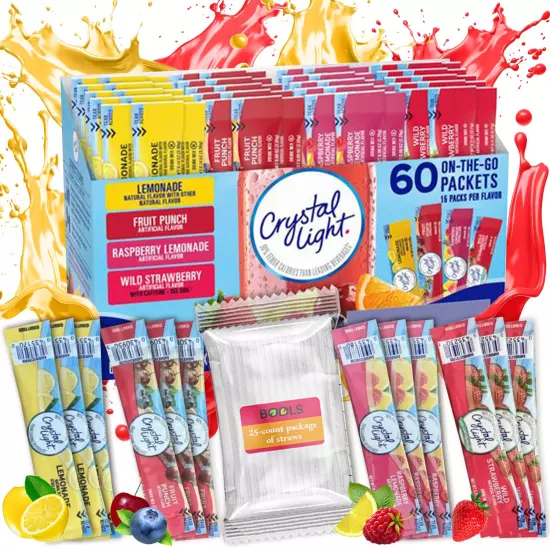 Crystal Light Lemonade, Fruit Punch, Raspberry Lemonade & Wild Strawberry Sugar-