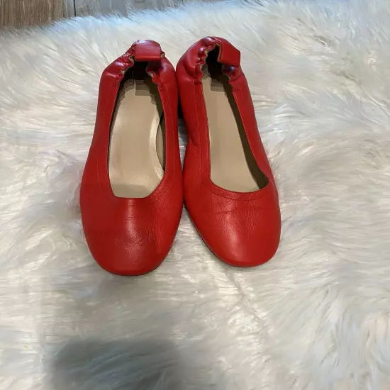 Everlane Women's Red The Italian Leather Day Heel Size 11 Pre Owned