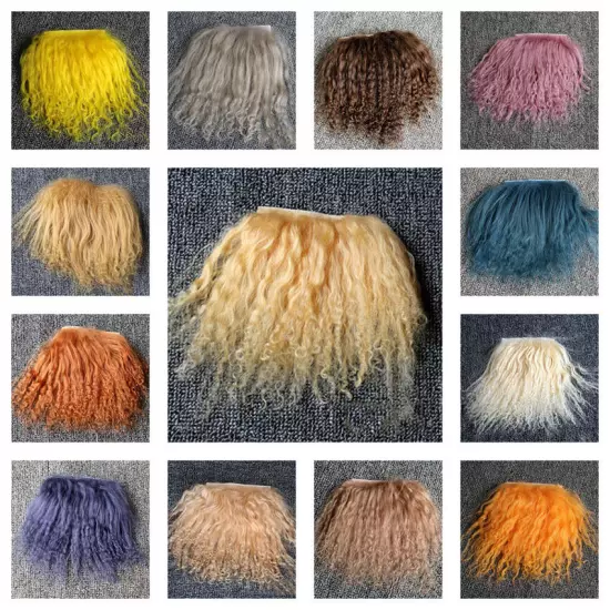 2x4" Tibetan Lamb Mohair for Doll Wigs Mongolian Curly Fur Hair Reroot Doll Hair