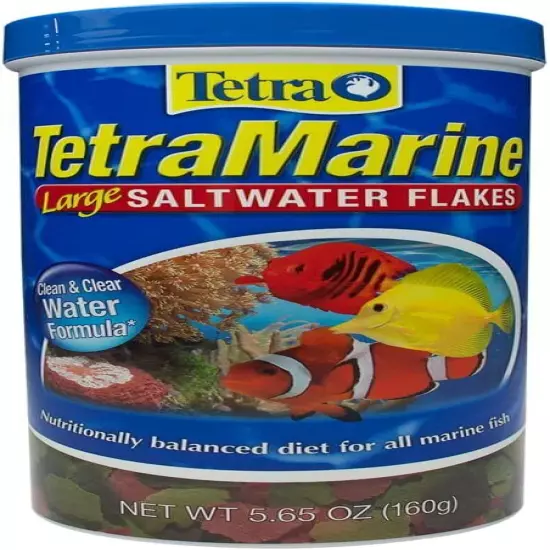 TetraMarine Large Saltwater Flakes, Nutritionally Balanced Fish Food for Saltwat