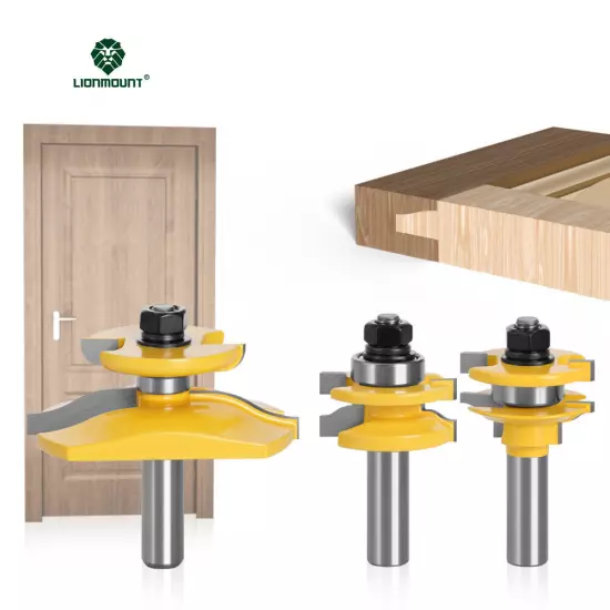 1/2" 12mm Shank Joint Rail & Stile Router Bit Tongue&Groove Cutter 3-1/8" 1-5/8"