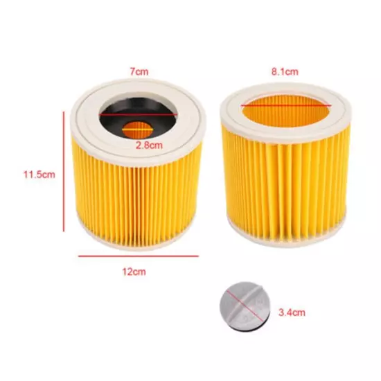 1 X Cartridge Filters For MV2 WD2.200 WD3.500 A2504 A2654 Vacuum Cleaner