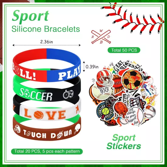 194 Pcs Sport Party Favors Bulk Soccer Baseball Football Basketball Goodie Ba...