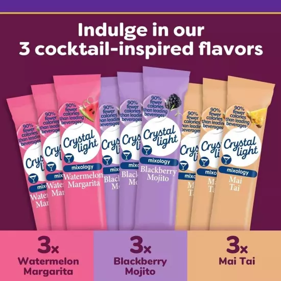 Crystal Light Mixology Variety Pack Powdered Drink Mix 14 oz Packets 9 per Box