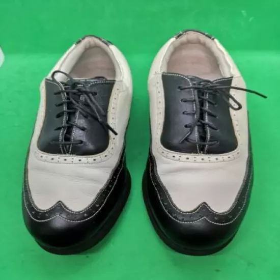 VTG FOOTJOY Europa Brogue Wingtip 2 Tone Golf Shoes Women’s 9W Black Leather