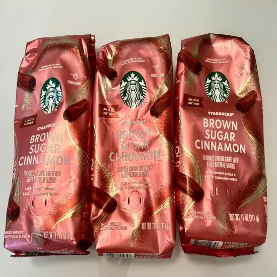 3x - Starbucks Brown Sugar Cinnamon Ground Coffee 11oz Limited Ed. BB 9/21/24