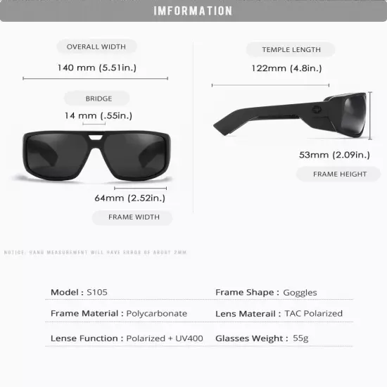 ⭐ Spy Touring Polarized Sunglasses with ultra wide frame ⭐