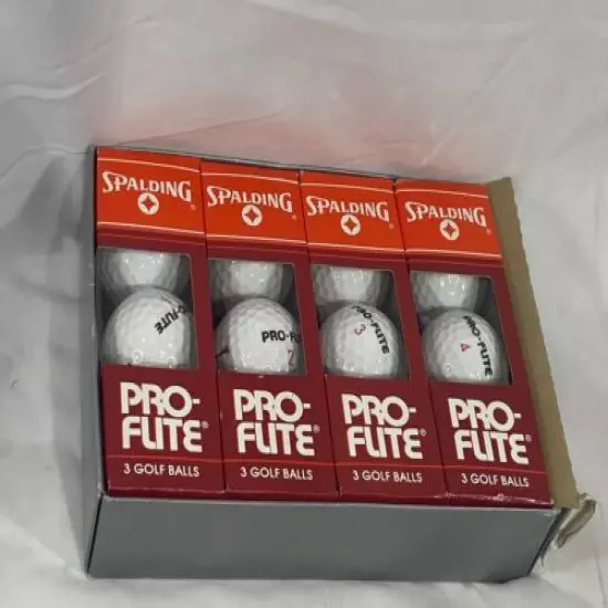 Vintage Spalding Pro-Flite Golf Balls 4 Sleeves Original Boxes 1 2 3 4