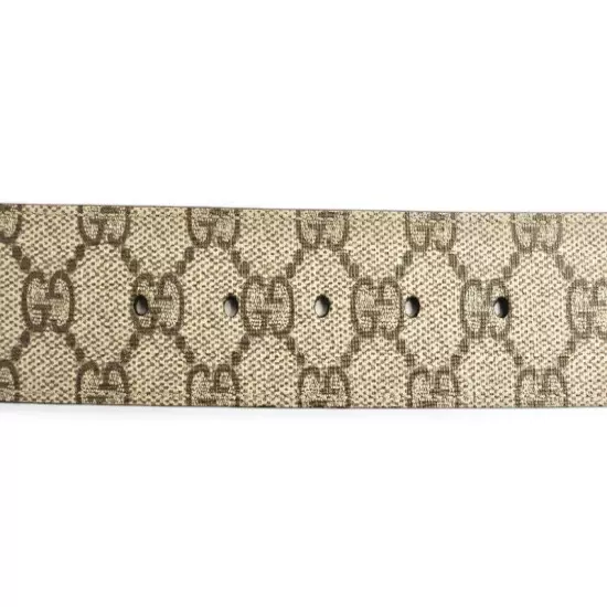 GUCCI - GG Marmont Beige Canvas / Leather Reversible Belt - 32-Inch