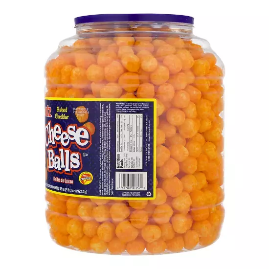 Utz Cheese Balls – 35 Ounce Barrel (2 lbs) – Made with Real Cheese NO SHIP CA