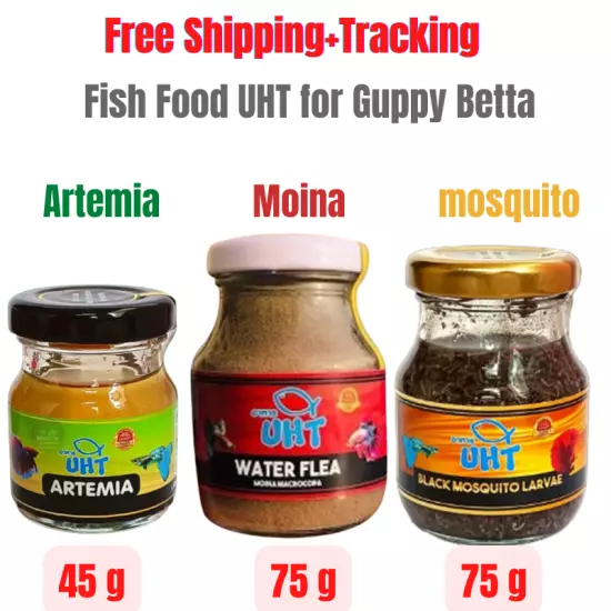 Fish Food UHT Moina Artemia Mosquito High Protein for Guppy Betta Ornamental fis