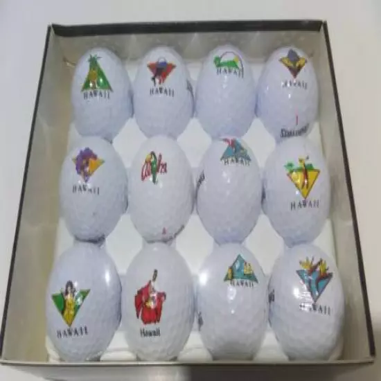 Amazing Vintage Spalding HAWAII Custom Print Golf Balls / Brand New / 12 Count