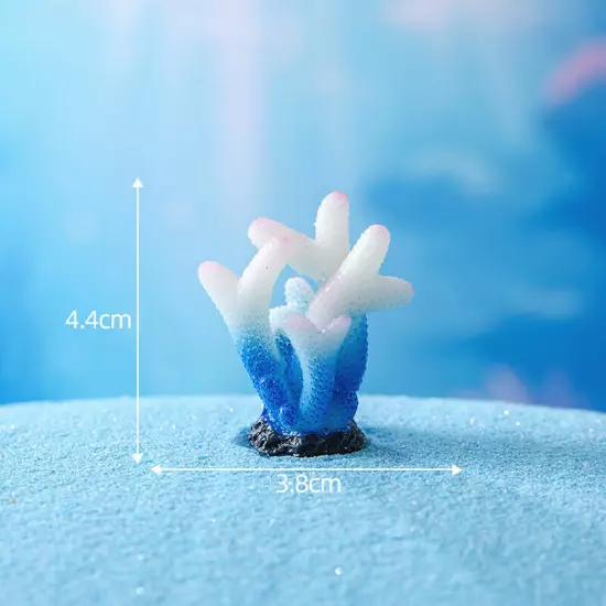 Cute Micro Colorful Artificial Coral Mermaid Resin Ornament Fish Tank Decorat Sn