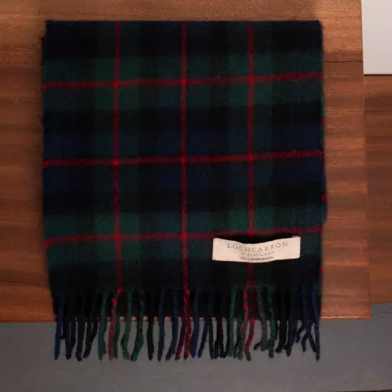 LOCAHRRON of Scotland 100% Lambswool Check Tartan Scarf 162cm x 24cm 64in x 9in