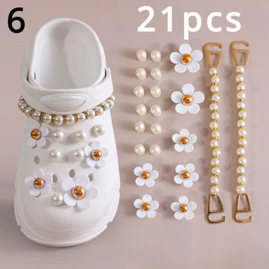 Pearl Shoes Flower Buckle for Crocs Shoes Accessories Detachable DIY Decoration