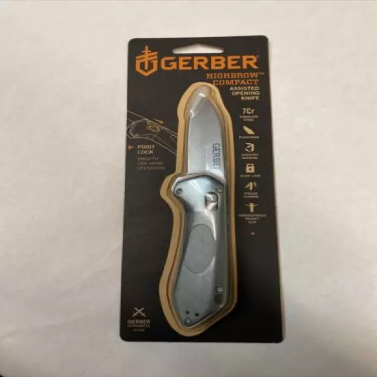 Gerber Highbrow Compact Pivot Lock Finger Flip 7CR S/S 