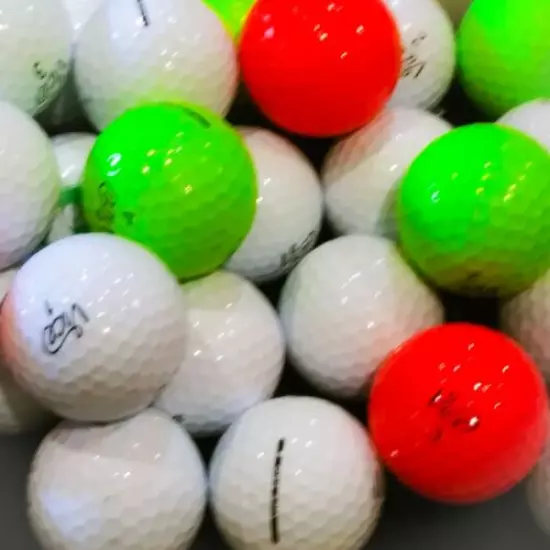 36 Vice Pro/Plus Tour, Drive Soft Mix Assorted Golf Balls 5A/4A Red White Green