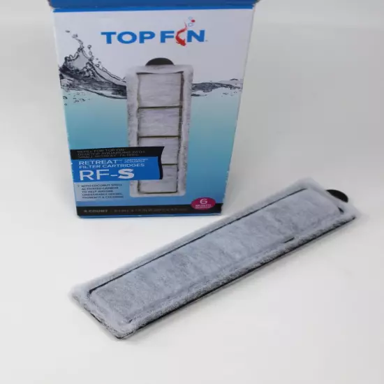 NEW/NIP Top Fin RF-S Retreat Filter Cartridges 6 Count/6-Month Supply 8.1"x1.9"