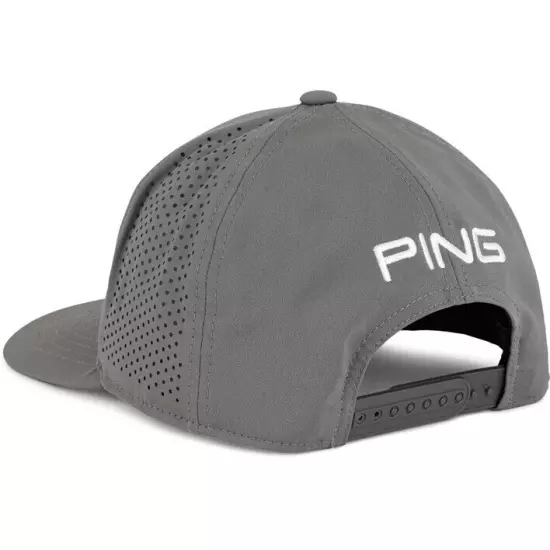 New Ping Tour Vented DELTA Grey/White Adjustable Snapback Hat