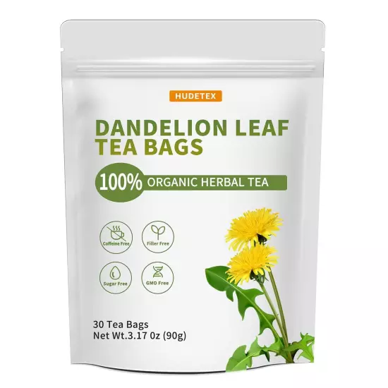 Dandelion Leaf & Root Tea Bags Organic - Supports Kidney & Lung Function, Caffei