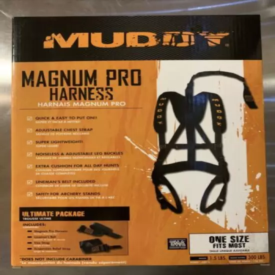 Muddy Magnum Pro Safety Harness Padded Adjustable Tree Stand with Lineman's Belt